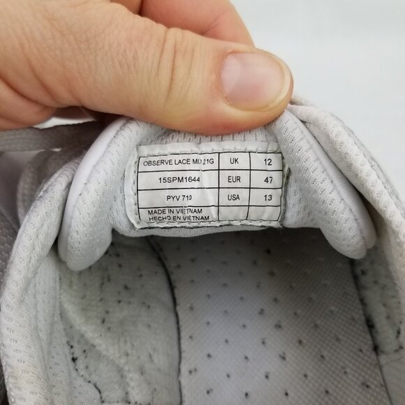 ✅Lacoste Observe Lace Mix 21G Mens 13 Sneakers White/White Crocodile PYV710 Shoe - Picture 4 of 11